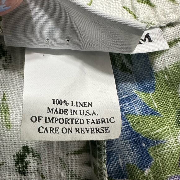 Hot Cotton Pants 100% Linen Wide Leg Pull On Womens Medium Floral Resort Cruise - Picture 8 of 9